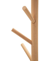 Appendiabiti da Terra Tree Ø36x172 cm in Metallo e Faggio e Marmo Nero e Marrone      