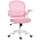 Sedia da Ufficio Ergonomica e Regolabile 65.5x61.5x88-97.5 cm con Schienale a Rete e Seduta Imbottita Rosa