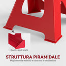 Set 2 Cavalletti Auto 6 Tonnellate di Capacità Altezza 38,5-60 cm Acciaio al Carbonio e Ghisa Rosso  