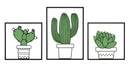 Pannello da Muro Cactus Set 3pz 33x33x1,3 cm - 33x46,5x1,3 cm - 33x33x1,3 cm in Ferro Multicolor      