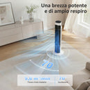 Ventilatore a Torre da Pavimento 25x25x80 cm Oscillante 70° in PP e ABS Bianco e Nero      