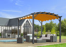 Pergola da Giardino 3,4x3,3x2,4 m in Alluminio con Telo di Copertura 140g/mq Ruggine