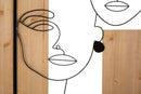 Pannello da Muro Faces Ferro e Wood 63x2x90 cm in Ferro e MDF Nero e Marrone      