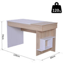 Scrivania da Ufficio Salvaspazio con Piano Sollevabile in Legno Bianco 120x60x74 cm 