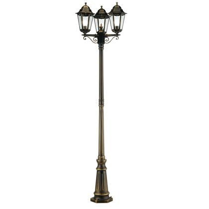 prezzo Lampada Palo Alto Tre Luci per Giardino Colore Nero e Oro per Esterno Linea Merlet Sovil