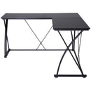 Scrivania da Ufficio ad Angolo in Metallo e MDF 142x142x76 cm  Nera