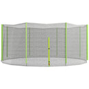 Rete di Protezione per Trampolini a 8 Pali con Ingresso con Cerniera Ø366x180 cm in PE Nero e Verde