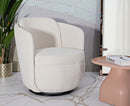 Poltrona Girevole Torino Crema 70x72x75 cm in Ferro e Compensato e Spugna e Poliestere Crema      