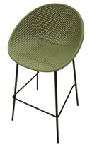 Sgabello Bar Ibiza Verde Set 2 Pz 50x50x98 cm in Polipropilene e Metallo Verde e Nero      