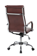 Poltrona da Ufficio Presidenziale Dallas con Braccioli 54x63x106-116 cm in Pelle Sintetica Cuoio      