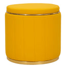Puff con Contenitore London Senape Ø46,5x44 cm in Pino e MDF e Spugna e Metallo e PU      