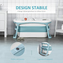 Vaschetta Bagnetto per Bambini 114x60,4x53 cm Antiscivolo Pieghevole Blu Bianco