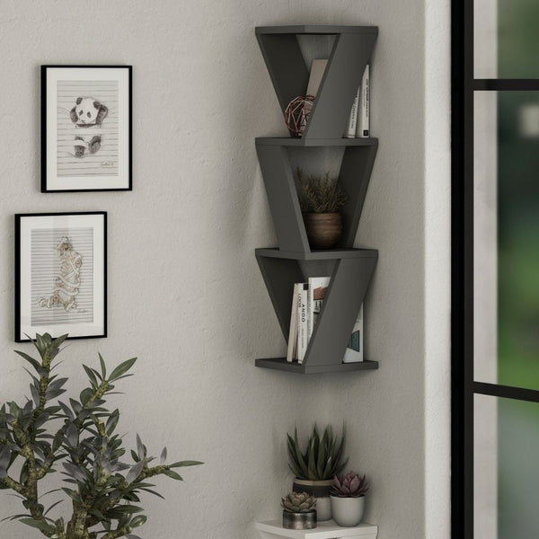 sconto Libreria angolare 22x22x85 cm pensile Zena antracite