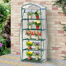 Mini Serra da Giardino 5 Ripiani 69x49x193 cm in Acciaio e PVC  Verde
