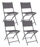 Set 4 Sedie da Giardino 46x58x80 cm in Acciaio e Textilene Martinez Antracite