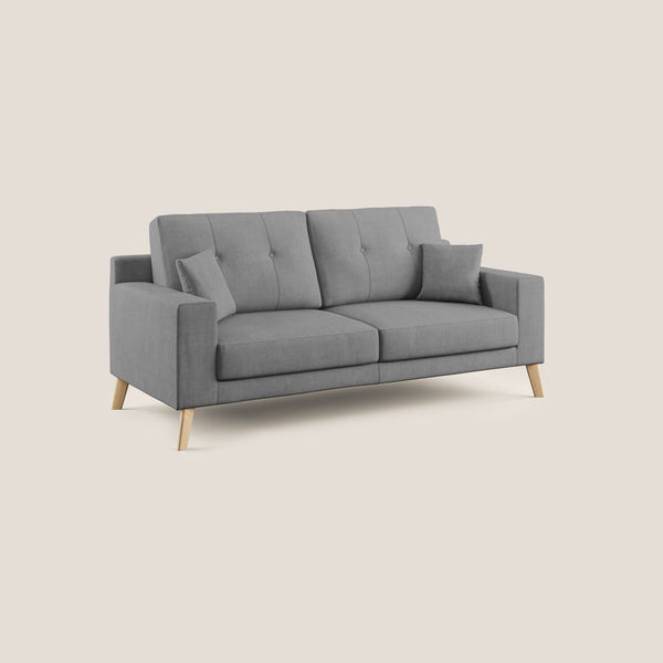 Divano 3 Posti 186x95x91 cm in Tessuto Grigio sconto
