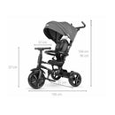 Triciclo a Spinta Pieghevole per Bambini con Maniglione Direzionabile Qplay Rito Star Violet