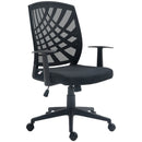 Sedia Poltrona Operativa da Ufficio 58x56x97,5-106,5 cm Funzione Dondolo e Tessuto a Rete Nero