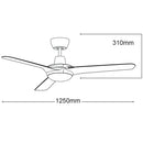 Ventilatore da Soffitto 3 Pale in Abs Ø125 cm 3 Velocità Martec Cruise Nero