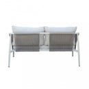 Set Salotto da Giardino Divano 2 Poltrone e Tavolino con Cuscini in Alluminio Grigio chiaro