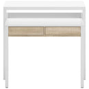 Scrivania Consolle Estensibile 99x36/70x88 cm 2 Cassetti Bianco e Rovere