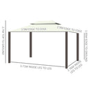 Gazebo da Giardino 4x3 m con Zanzariera e Tende Tetto Doppio e Rivestimento Anti-UV Crema      