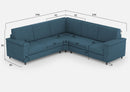 Divano Angolare 5 Posti 246x246x85 cm Marrak in Tessuto Avio
