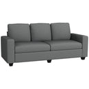 Divano 3 Posti 237x94x102 cm con Cuscini Rivestimento Effetto Lino Grigio  