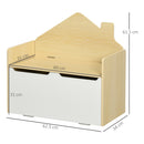 Panca Contenitore Portagiochi per Bambini 62,5x34x61,5 cm in Legno Bianco