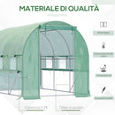 Serra per Orto 3x2x2m Porte con Zip e Finestre a Rete in Acciaio e Copertura PE Verde      