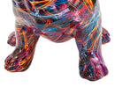 Decorazione Bull Dog Psyco 21,5x15,5x21 cm in Resina Multicolor      