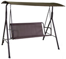 Dondolo 3 Posti da Giardino 170x120x150 cm in Metallo Kentucky Marrone