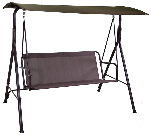 Dondolo 3 Posti da Giardino 170x120x150 cm in Metallo Kentucky Marrone prezzo