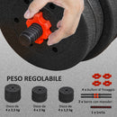 Set 2 Manubri Convertibili in Bilanciere 12 Dischi 20Kg in Acciaio e Plastica Nero      