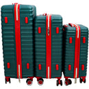Set 3 Valigie Rigide con Ruote Easy Roll Trolley Bagaglio da Viaggio Verde      