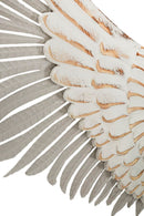 Pannello Ali Natural Coppia 43,8x2,5x104 cm in Ferro e MDF Bianco effetto lavato      
