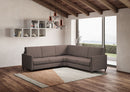 Divano Angolare 5 Posti 221x221x85 cm Karay in Tessuto Talpa