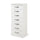 Cassettiera Settimino 45 111x46x42 cm bianco frassinato