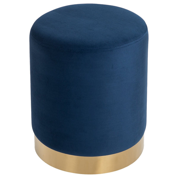 acquista Pouf Poggiapiedi Ø36x42 cm in Velluto Blu e Oro