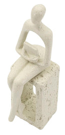 Statuetta Single Stons 8,5x6,5x24 cm in Resina Crema      