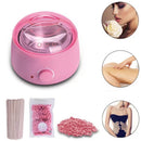 Scaldacera Elettrico Rosa Kit Depilazione 100 gr di Cera e 10 Legnetti Inclusi