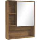Armadietto con Specchio da Bagno con Mensole a Giorno 60x15x76cm Noce  