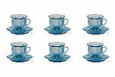 Set 6 Tazzine da Caffè Ø7x7 cm in Vetro Villa d'Este Home Tivoli Glass Blu