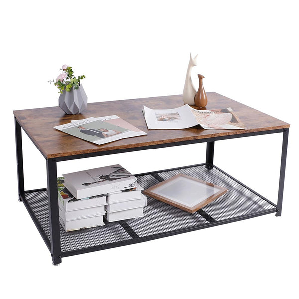 sconto Tavolino Divano Salotto Rettangolare Design Moderno Industriale Legno Metallo