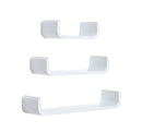 Set 3 Mensole da Parete per Casa e Ufficio in MDF Bianco