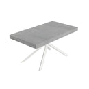 Tavolo Allungabile 160-244x80x74 cm Niket Cemento Gambe Bianche