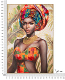Dipinto su Tela con Cornice Deva 82x4,5x122 cm in Metallo e Abete e Tela      