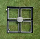 Base per Ombrellone da Giardino con Ruote 87x87 cm in Ferro Verniciato
