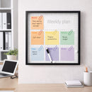 Lavagna Cancellabile Calendario Settimanale 40x40 cm con Cornice Legno con Pennarello e Calamite      