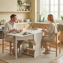 Tavolo da Pranzo Pieghevole 160x60x75 cm per 4 Persone con Ripiano in Legno Bianco      